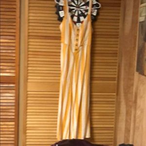 Fun yellow and white jumpsuit overalls